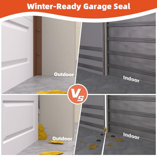Elvone Garage Door Seal Top and Sides with Nails, 40 FT, Brown - color: Brown, size: 40ft