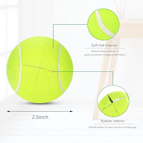Macarrie 60 Pcs Precut Tennis Balls for Chairs Legs, Yellow - color: Yellow