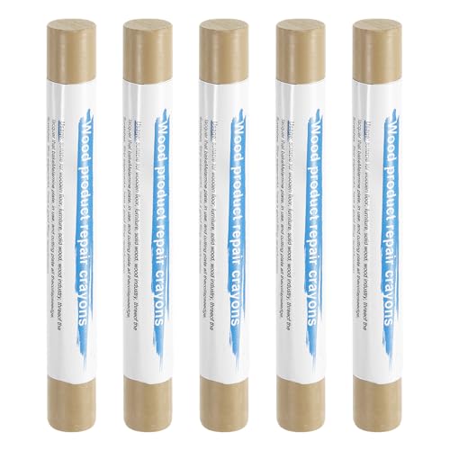 HARFINGTON 5pcs Wood Filler Sticks Wooden Wax Touch Up Furniture Repair Crayons for Scratch Hole Wood, Light Cherry - color: Light Cherry