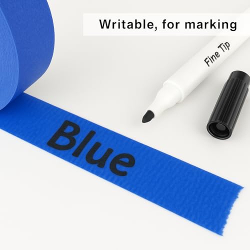 Blue Painters Tape - Masking Tape 2 Inch Wide (1.88" x 90FT) - Multi-Surface, Smart Adhesion, Indoor & Outdoor - 1 Roll Paint Tape for DIY, Labeling, Art, Car (#3910) - color: Blue