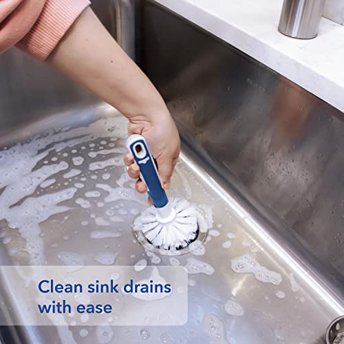 Unger Sink and Dish Scrub Brush, Kitchen Washing Scrubber for Hard-to-Reach Corners, Small Cleaning Supplies, Non-Scratch Bristles, Glassware, Pots, Pans, Tumblers, Drains, and Disposals