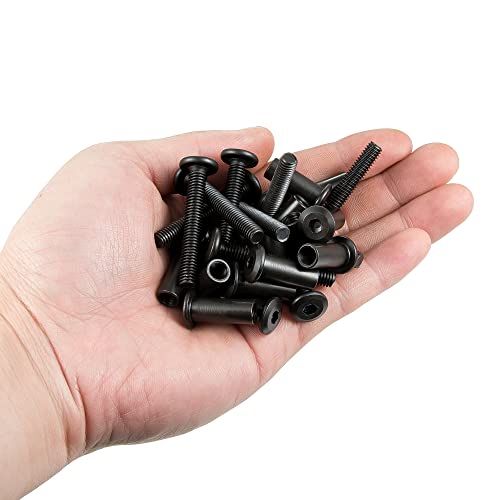 40 Sets Black Furniture Connector Bolts M6x40mm Binding Screws for Wood - color: M6x40mm-Black-D