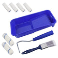 Household Mini Paint Roller Kit, 4 Sponge Paint-Roller-Head + 2 Fabric Roller-Head +1 Plastic Paint Tray + 1 Roller Handle +1 Pant Brush fits Home Painting & Smaller DIY Projects(Color:Blue)