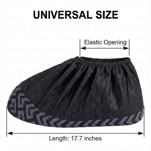 X-Large 150 Pack Shoe Covers Disposable Non-Slip, Thick Non-Woven Fabric, Stretchable Fits Up to Size 13 US Men, Floor Protection for Construction, Carpet, Office & Home Use