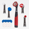 Rubbermaid Reveal Power Scrubber 18-Piece Kit, Cordless Electric Battery Powered Scrub Brush, Water Resistant, for Home/Kitchen/Bathroom/Grout/Tile/Shower/Tub - style: 18-Piece Kit