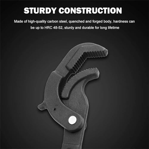 RULLINE Adjustable Wrench Quick Multi-Function Spanner Power Grip Pipe Wrench Set 2 Pack compatible with 14-60mm Pipes Nuts Screws | Power grip pipe wrench set – adjustable for 14-60mm pipes, nuts & screws. Multi-function spanner. Heavy-duty steel – 2-pac