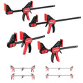 ARROW 4-Piece 6"(2) & 12"(2) Bar Clamps for Woodworking with 150LBS Force - size: 12"(2) & 6"(2)