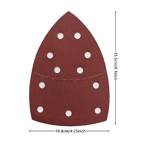 50 PCS Mouse Detail Sander Sandpaper, 240 Grit Palm Sander Sandpaper 11 Holes Hook and Loop Sander Pads Triangular Sanding Sheets Abrasive Sanding Paper for Mouse Sander - size: 240 Grit