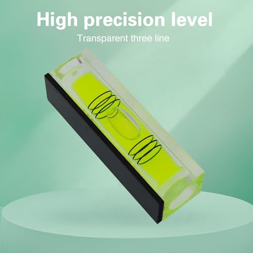 High precision mini bubble, double line small bubble, three line flat ball level, household level ruler can be turned 180 degrees (Magnetic, 52 * 20 * 15mm（4PCS)) - size: 52*20*15mm（4PCS)