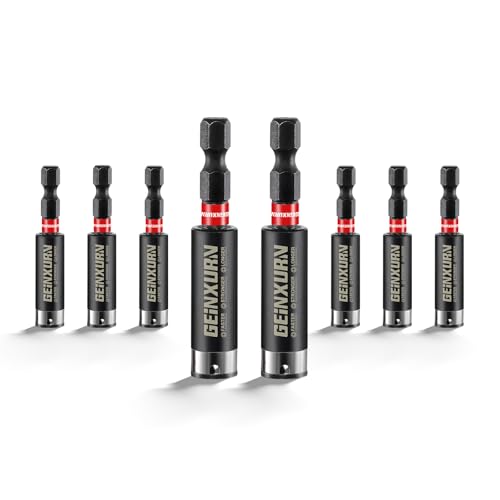 Geinxurn 8PACK Torsion Impact Bit Holder,Magnetic Extension Locking Socket Drill Bit Holder S2 Alloy Steel Hex Shank Quick-Change Drill Bit Guide - style: 2.5INCHES -Bit Holder-8PCS