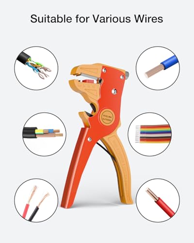 VCELINK Automatic Quickstrip Wire Stripper & Cutter 2-in-1, Red - color: Orange