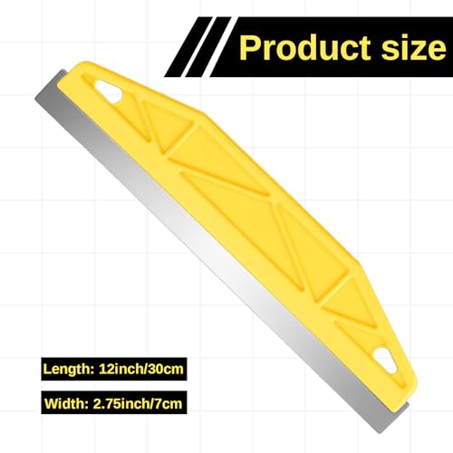Edge Painting Tool, Paint Edger Tool 12 Inch Painter's Trim Guard Professional Paint Shield Stainless Steel Straight Edge Tools for Precision Painting Trimming (Yellow)