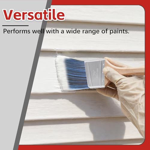 Wesquer Angled Paint Brush 2.5 Inch 2 Pack, Professional Paint Brushes for Walls, Furniture, Cabinets & Edges - No Shedding Synthetic Bristles, Comfort Wood Handle for Oil & Latex Paint