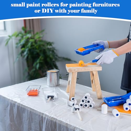 Mister Rui Paint Roller Kit, 25 Pack, 2 Inch Microfiber Paint Rollers - size: 2 inch (Pack of 25)