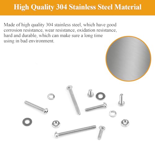 565 Pieces M2 Screws Nuts Washers Set, Sutemribor M2 x 4/6/8/10/12/16/20mm Button Head Socket Cap Screws Nuts Washers Assortment Kit, 304 Stainless Steel, Fully Threaded - size: M2, style: Button Head Socket Cap