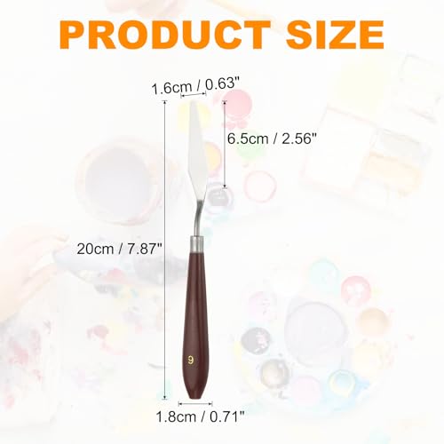 HARFINGTON 2pcs Palette Knife Painting Tool 2.56" x 0.63" Stainless Steel Art Spatula Pallet Knives Scrapers Tools with Plastic Handle for Acrylic Oil Canvas Mixing Spreading, Red/Silver - size: 2.56" x 0.63"