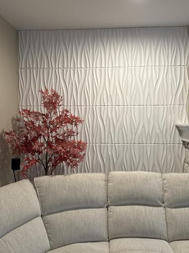 STICKGOO Wave 3D Wall Panels, White, 19.7" x 19.7", 12 Pack - color: White