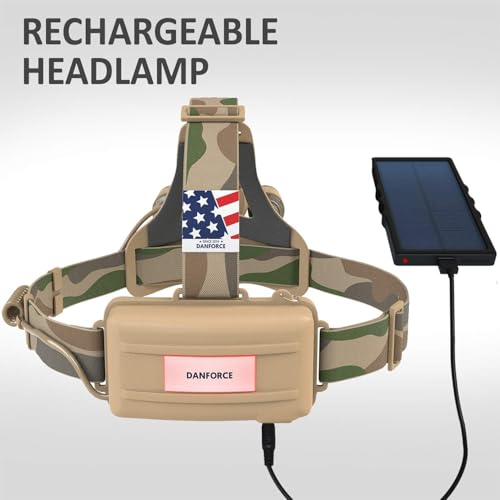 DanForce Headlamp. USB Rechargeable LED Head Lamp. Ultra Bright LUMINUS 1080 Lumen Headlamp Flashlight + Red Light. HeadLamps for Adults, Camping, Outdoors & Hard Hat Light. Zoomable IPX54 Headlight - color: Proxima