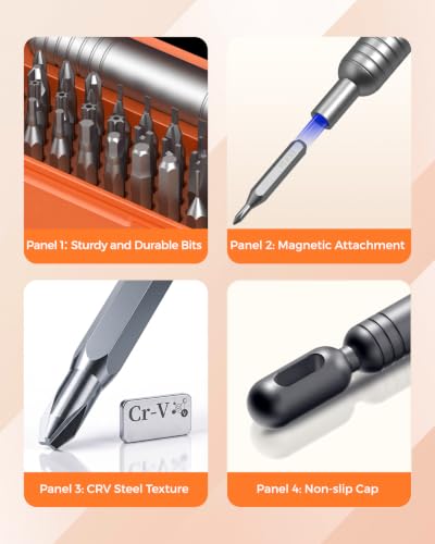 LIFEGOO 55-in-1 Precision Screwdriver Set Mini Magnetic Repair Tool Kit - color: Orange