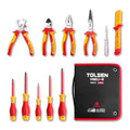 Tolsen 11-Piece VDE Insulated Screwdriver & Pliers Set for Electrician | VDE Insulated, 1000V Rated, Electrician Tool Set, Includes Cable Knife
