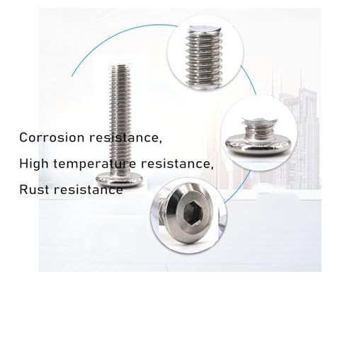 cSeao 10pcs 1/4"-20 x 1-1/2" Flat Head Allen Head Joint Conecting Bolts Socket Cap Screws for Furniture Table 304 Stainless Steel - size: 1/4"-20 x 1-1/2" 10pcs