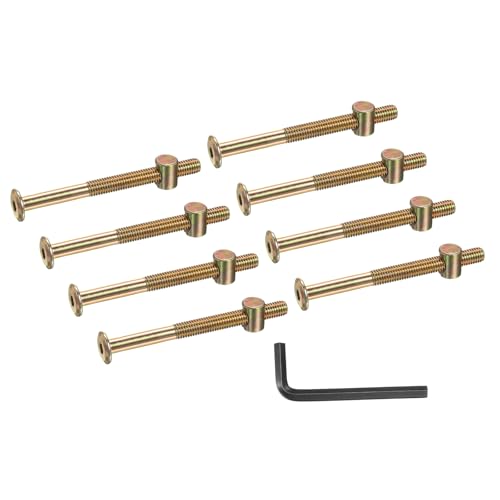 PATIKIL 8 Set Bunk Bed Bolts and Nuts Kit, M8x100mm Furniture Bolts Hex Drive Socket Cap Hardware Replacement for Beds Headboards Chairs - size: M8x100mm