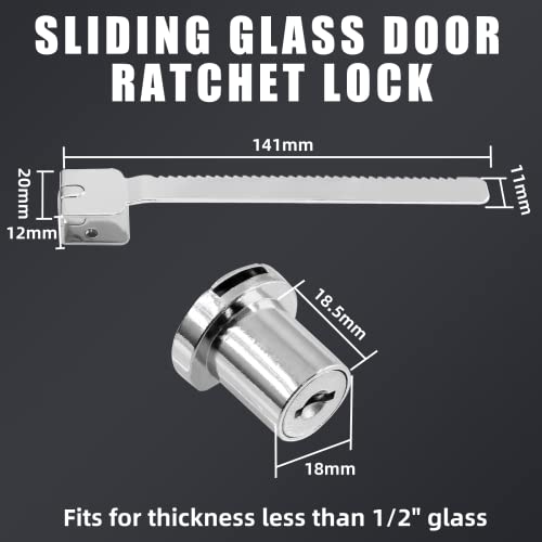 Luomorgo Sliding Glass Door Ratchet Lock, 1 Pc
