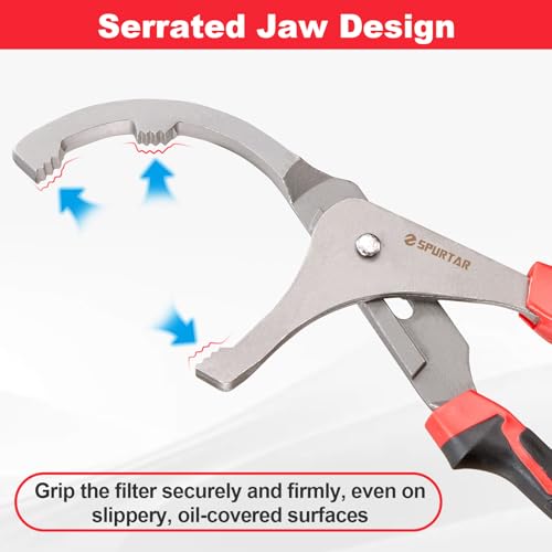 Spurtar Oil Filter Wrench Set, 9'' & 12'' Universal Oil Filter Removal Tool - size: 9" & 12" Pliers: 1-3/4" - 3-3/4"