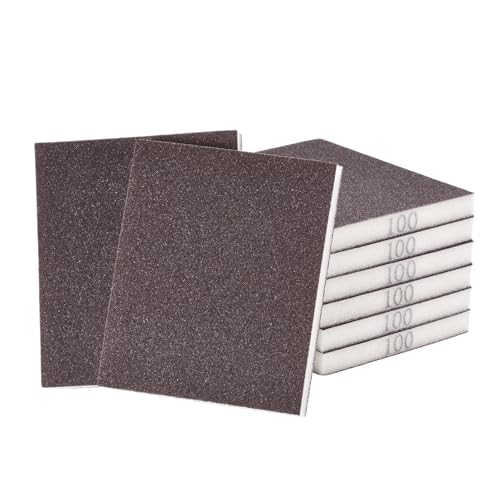 8Pcs 100Grit Double-Sided Sanding Sponges, Washable & Reusable - size: 100Grit