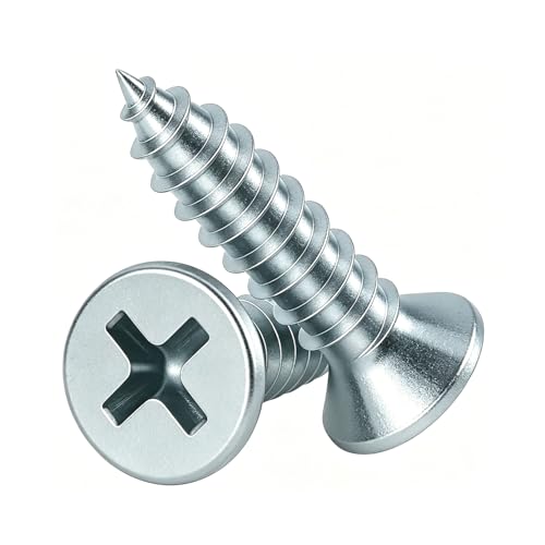 105pcs 3/4 inch Galvanized Wood Screws,Wood Screws for Drywall,Phillips Drive Self Tapping Dry Wall Screws - size: 3/4in(105pcs)
