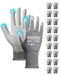 PACIFIC PPE PU Coated Work Gloves, Touchscreen, Seamless Knit, 2X-Large - color: Gery (18 Pairs), size: XX-Large(Fits like XL)