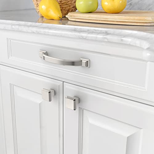 Amerdeco 10 Pack Brushed Satin Nickel Cabinet Pulls 4" - color: Brushed Satin Nickel, size: 4" hole center