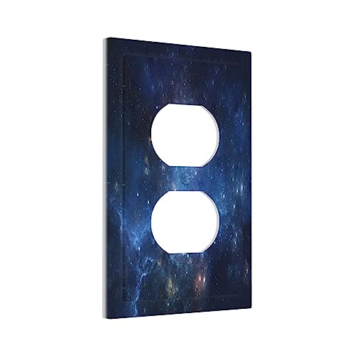 Fantastic Nebula Milky Way 1 Gang Duplex Device Wall Plate Cover Aerospace Starry Sky Universe Outlet Light Switch Cover Galaxy Cosmos Outer Space Electrical Faceplate Switchplate for Bedroom Bathroom - color: Fantastic Nebula Aerospace Starry Sky Univers