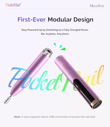 MelodySusie Pen-Shaped Cordless Nail Drill PocketNail PC100GR for Beginners - color: Basic - Rose Red