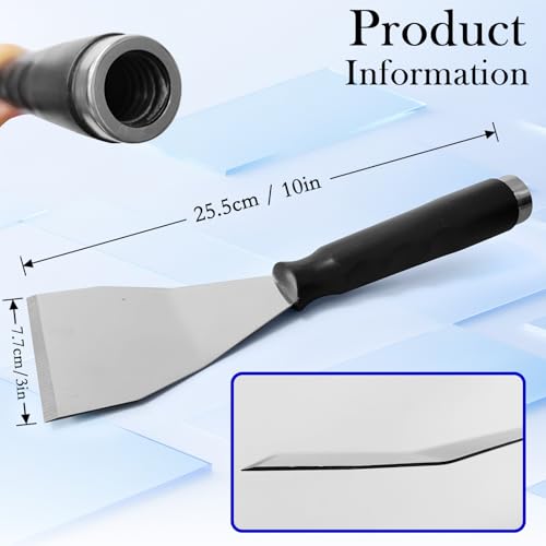 2 Pack 3 Inch Bent Scraper, Heavy Duty Stainless Steel Scraper