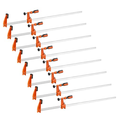 VEVOR Bar Clamps for Woodworking, 8-Pack, 36" Opening F Clamps, 600 lbs Load Limit, with Plastic Pad and Self-Locking Design, Premium Cast Iron and Carbon Steel, for Wood Working and Metal Working - size: 36"(8 Pack), style: Medium-Duty