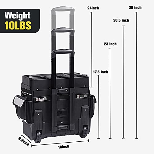MARUTAI 18in Water-Resistant Tool Bag with Wheels, 330lb Load for Jobsites