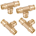 Brass DOT 1/2" Tee Union Quick Push to Connect Air Brake Fitting - color: DOT Union Tee, size: 1/2" Od