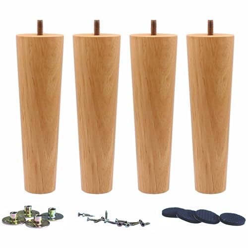 Solid Wood Replacement Furniture Sofa Couch Legs 8 inch Heavy Duty Set of 4 | Straight Wooden legs for Couch Sofa Chair Ottoman Loveseat Coffee Table Cabinet Furniture Replacement - color: Straight- Set of 4, size: 8"