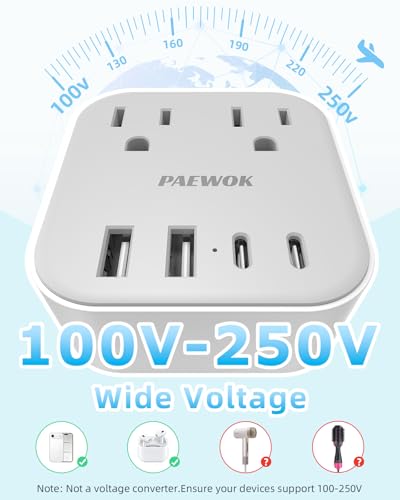 European Travel Plug Adapter Set, 8-in-1 Travel Adapter with 4 Outlets - style: World Adapter+Type C/G/E F