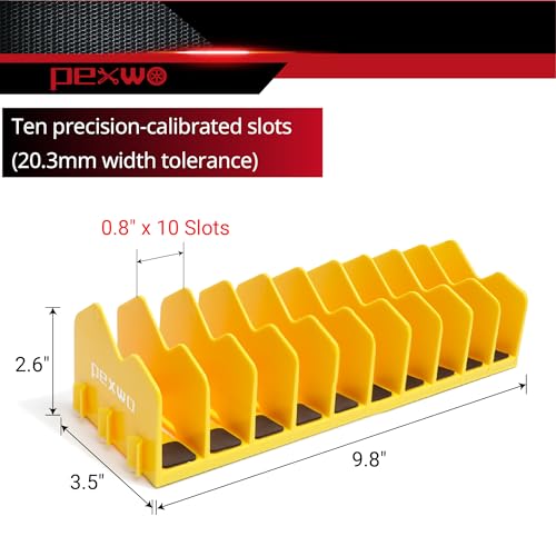 Plier Organizer & Rack (4-Pack, Yellow) – 40-Slot High-Visibility Tool Holder for Toolbox Drawers – Non-Slip Base, Interlocking Modular Storage for Pliers, Cutters & Wrenches - size: 4 PC-Yellow