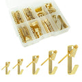 Picture Hanging Kit ， 10-100lbs Heavy Duty Picture Hangers ，140pcs Golden Picture Hanging Hooks，Picture Hooks Hardware for Picture Frame, Painting，Portraits , Mirror - size: 10-100lb