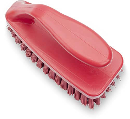 SPARTA Scrub Brush with Iron Shaped Handle and Stiff Bristles, Heavy Duty Scrubber Brush for Kitchen, Bathroom, Shower, Tile, Sink, Carpet and Bakepans, Polypropylene, 6 Inches, Red - color: Red, size: 6 Inches (Pack of 1)