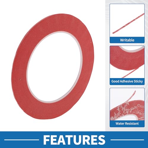 Painters Tape Easy Removal Fine Width 1.5mm Tape 0.06 Inches x 52.5 Yards Red - color: Red, size: 0.06 Inches x 52.5 Yards