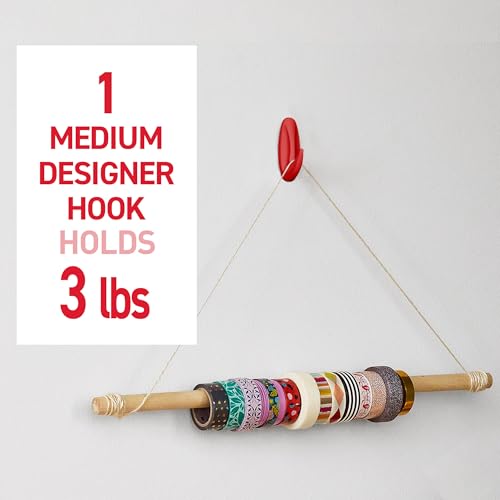Command Medium Designer Hooks, 9 Hooks, 12 Strips - color: Chili Pepper