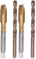 uxcell M8 x 1.25 Spiral Point Thread Tap and 6.8mm Drill Bit Set, Metric Titanium Plated Cobalt High Speed Steel Machine Screw Thread Tap Threading Tool (Pack of 2) - size: M8 x 1.25 + 6.8mm (Pack of 2)