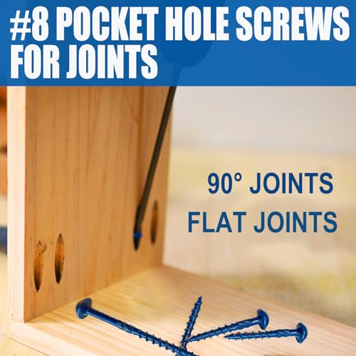 100 Pcs Pocket Hole Screws #8 x 1-1/4" Cabinet Screws with Free Driver Bit - size: #8x1-1/4"