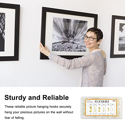 50pcs Picture Hangers with Different Sizes, Heavy Duty 30-100lbs Picture Hanging Hooks with Nails, Wall Hangers,Picture Hooks,Professional Plaster Picture Hanging Kit for Wooden Wall or Drywall - size: Gold 30-100 lbs