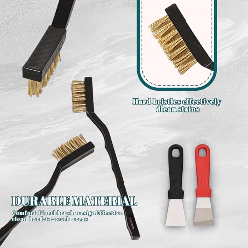 12 Pcs Mini Brass Brush Set, Brass Scratch Brush with Curved Handle - style: Brass