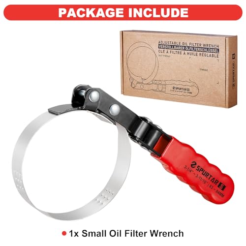 Spurtar Small Oil Filter Wrench Adjustable Swivel Oil Filter Removal Tool - size: Small: 3-1/4" - 3-11/16"